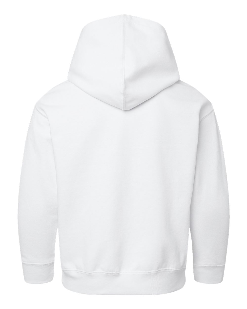 Youth Fleece Hoodie Sweatshirt - Back - B39038002 - White