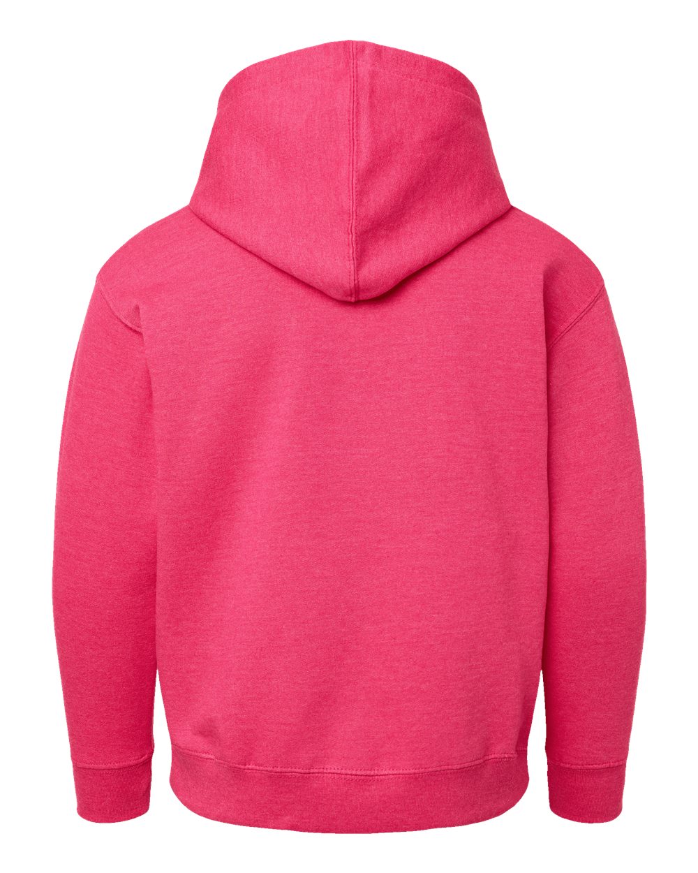 Youth Fleece Hoodie Sweatshirt - Back - B39038312 - Vintage Hot Pink