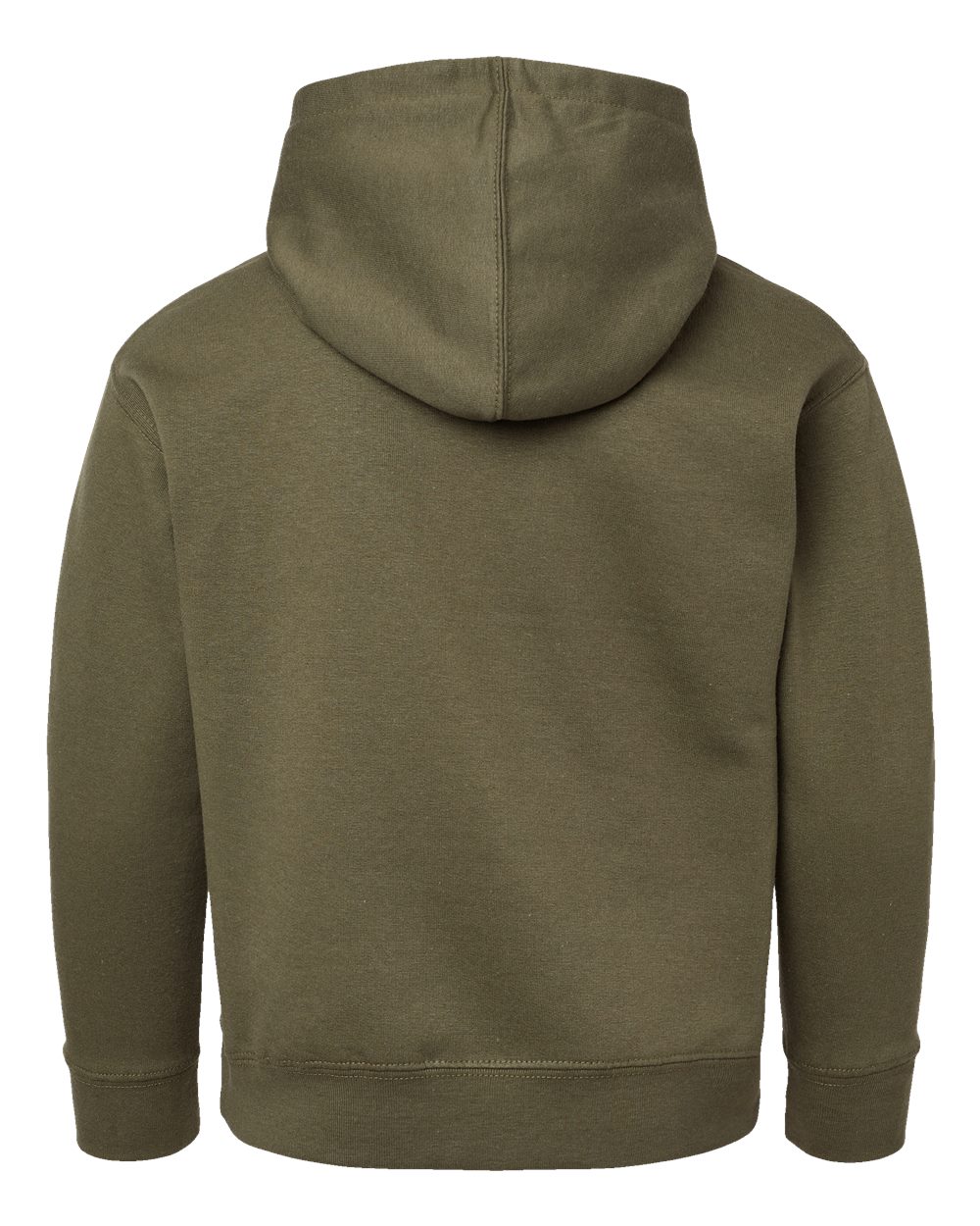 Youth Fleece Hoodie Sweatshirt - Back - B39038542 - Military Green