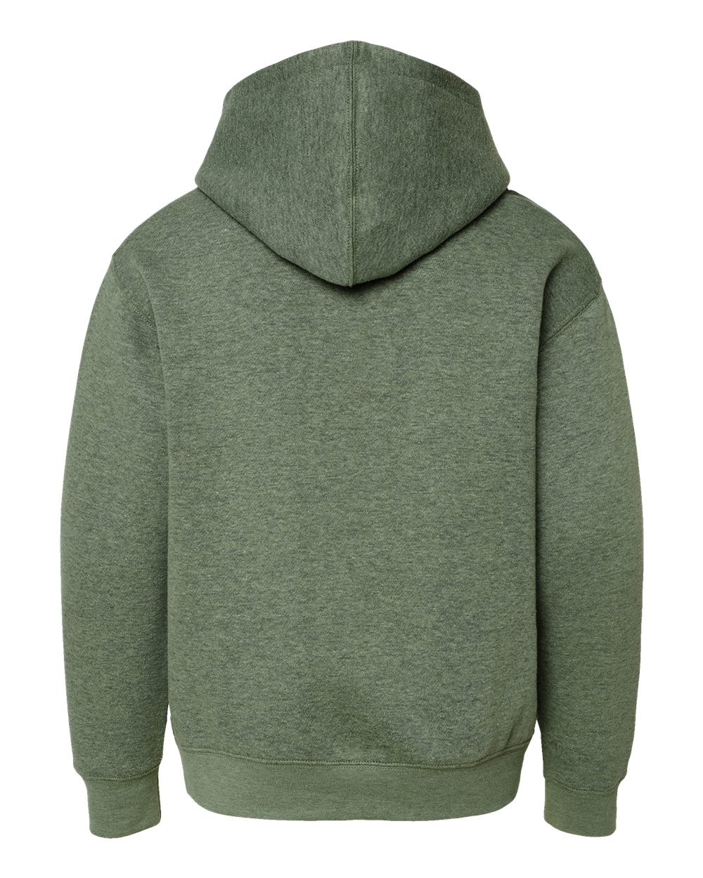 Youth Fleece Hoodie Sweatshirt - Back - B39038962 - Bamboo Blackout