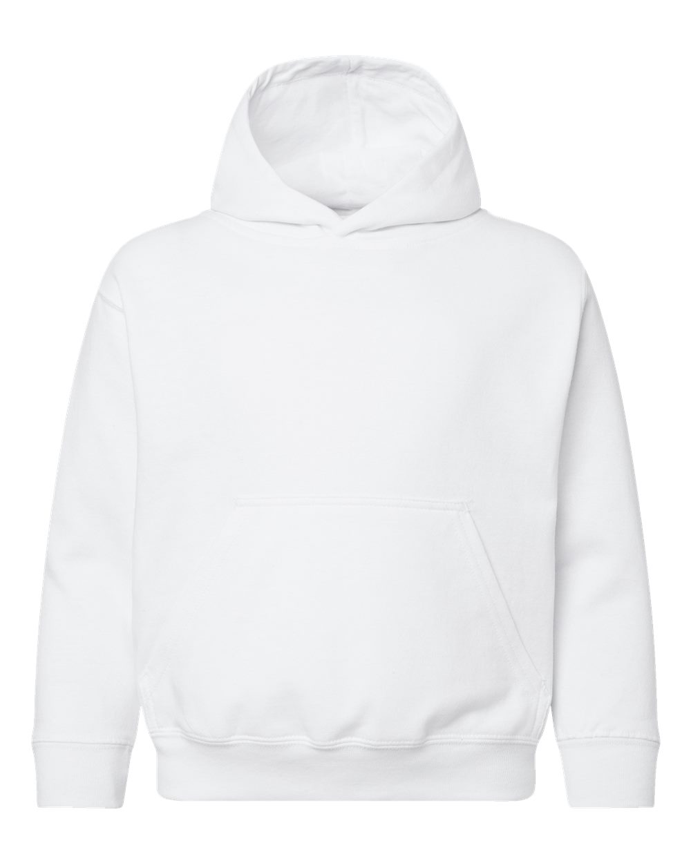 Youth Fleece Hoodie Sweatshirt - Front - B39038002 - White