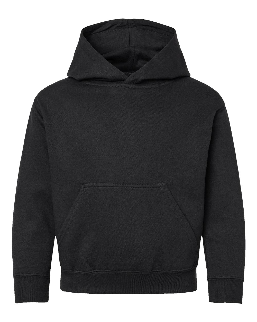 Youth Fleece Hoodie Sweatshirt - Front - B39038502 - Black