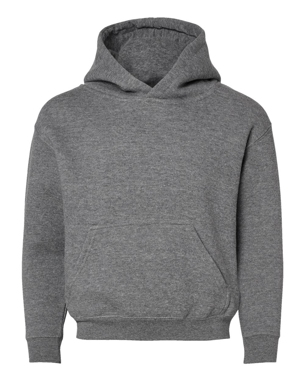 Youth Fleece Hoodie Sweatshirt - Front - B39038572 - Granite Heather