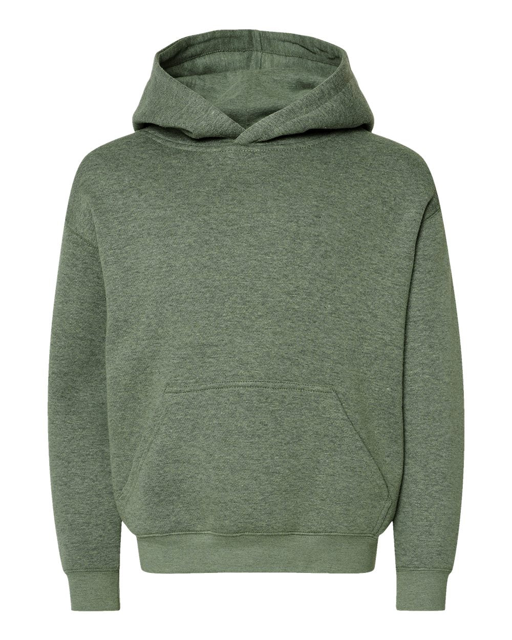 Youth Fleece Hoodie Sweatshirt - Front - B39038962 - Bamboo Blackout
