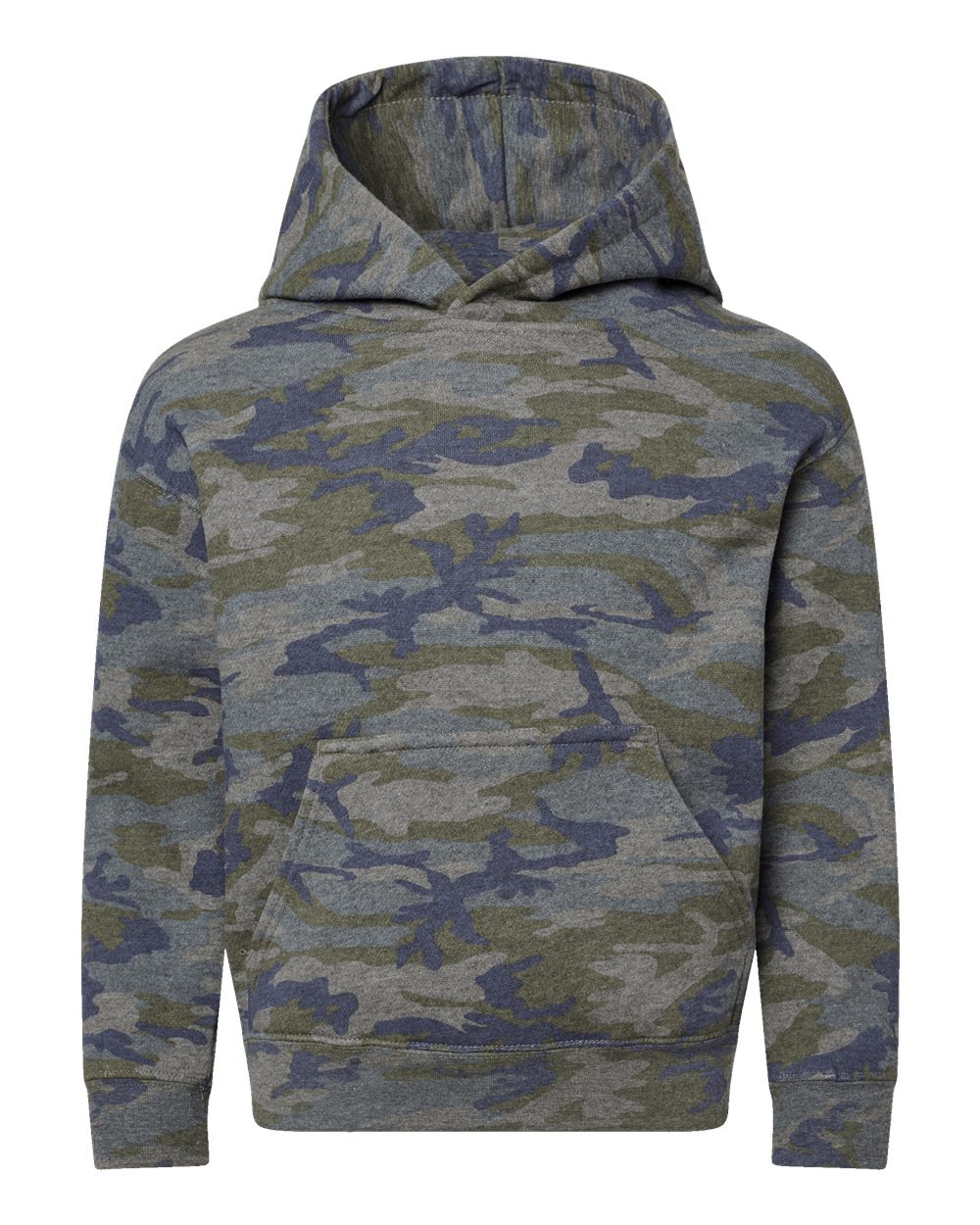 Youth Fleece Hoodie Sweatshirt - Front - B39038982 - Vintage Camo