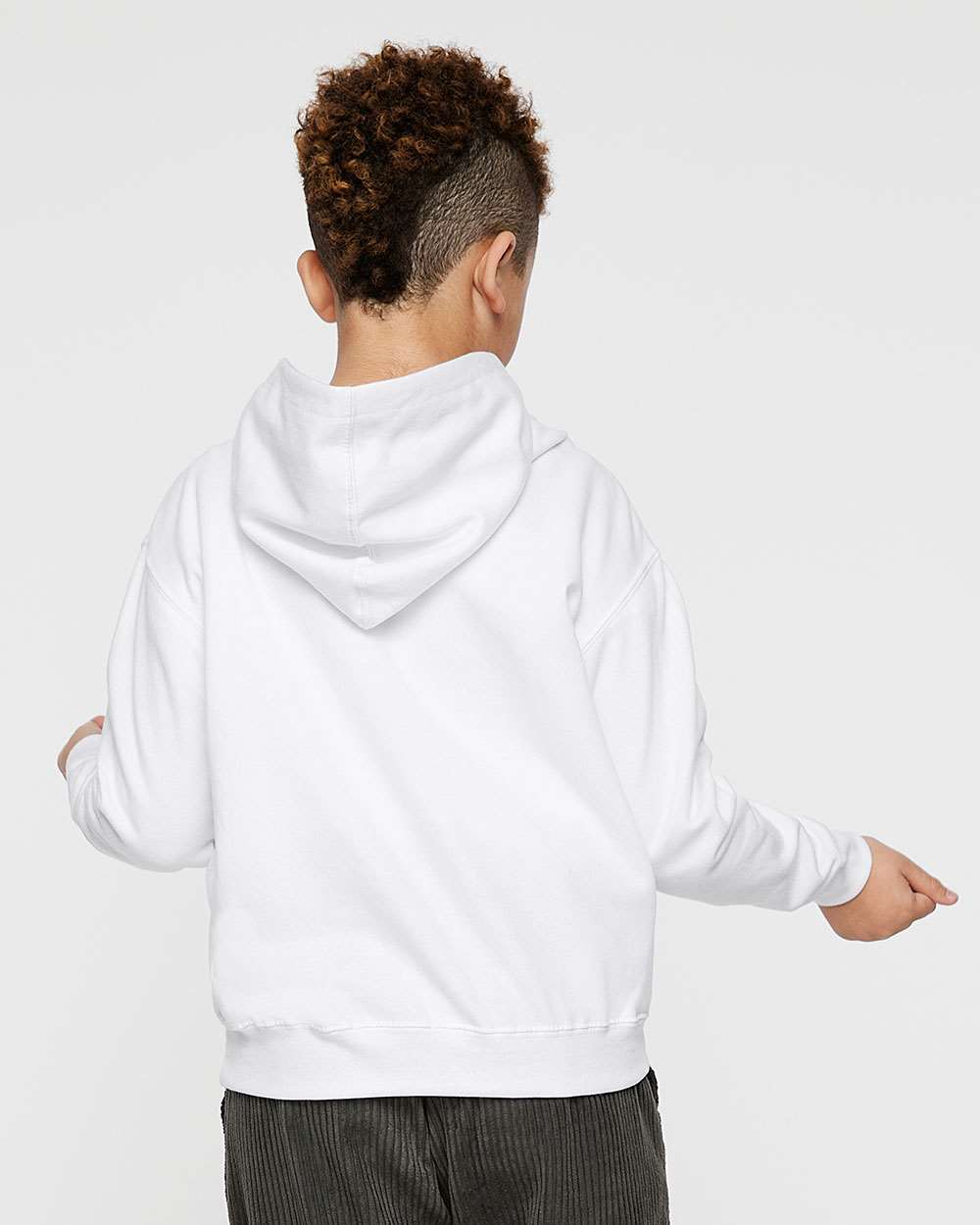 Youth Fleece Hoodie Sweatshirt - OnModelBack - B39038002 - White