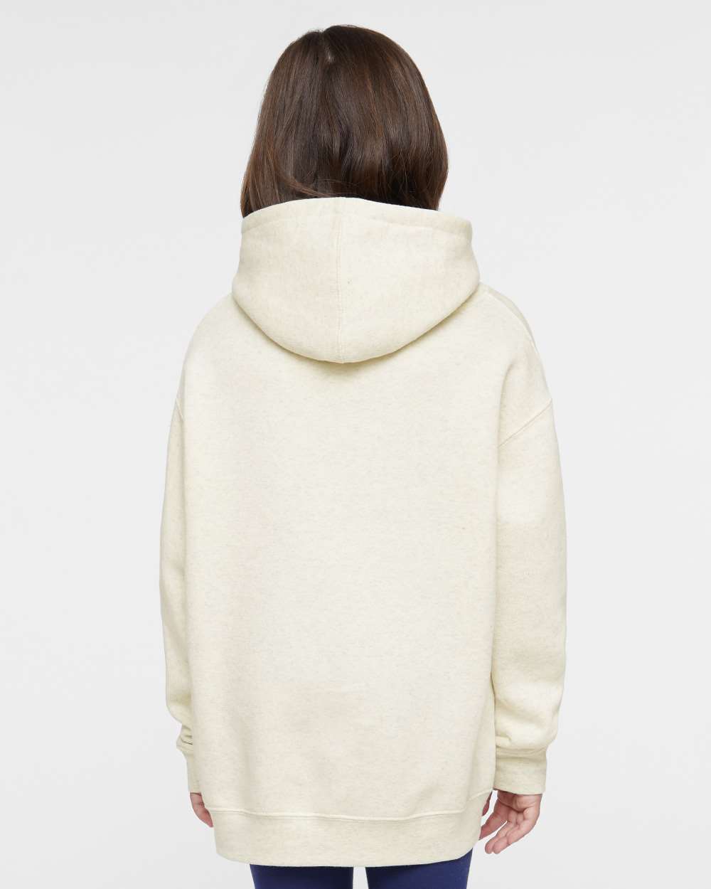 Youth Fleece Hoodie Sweatshirt - OnModelBack - B39038242 - Natural Heather