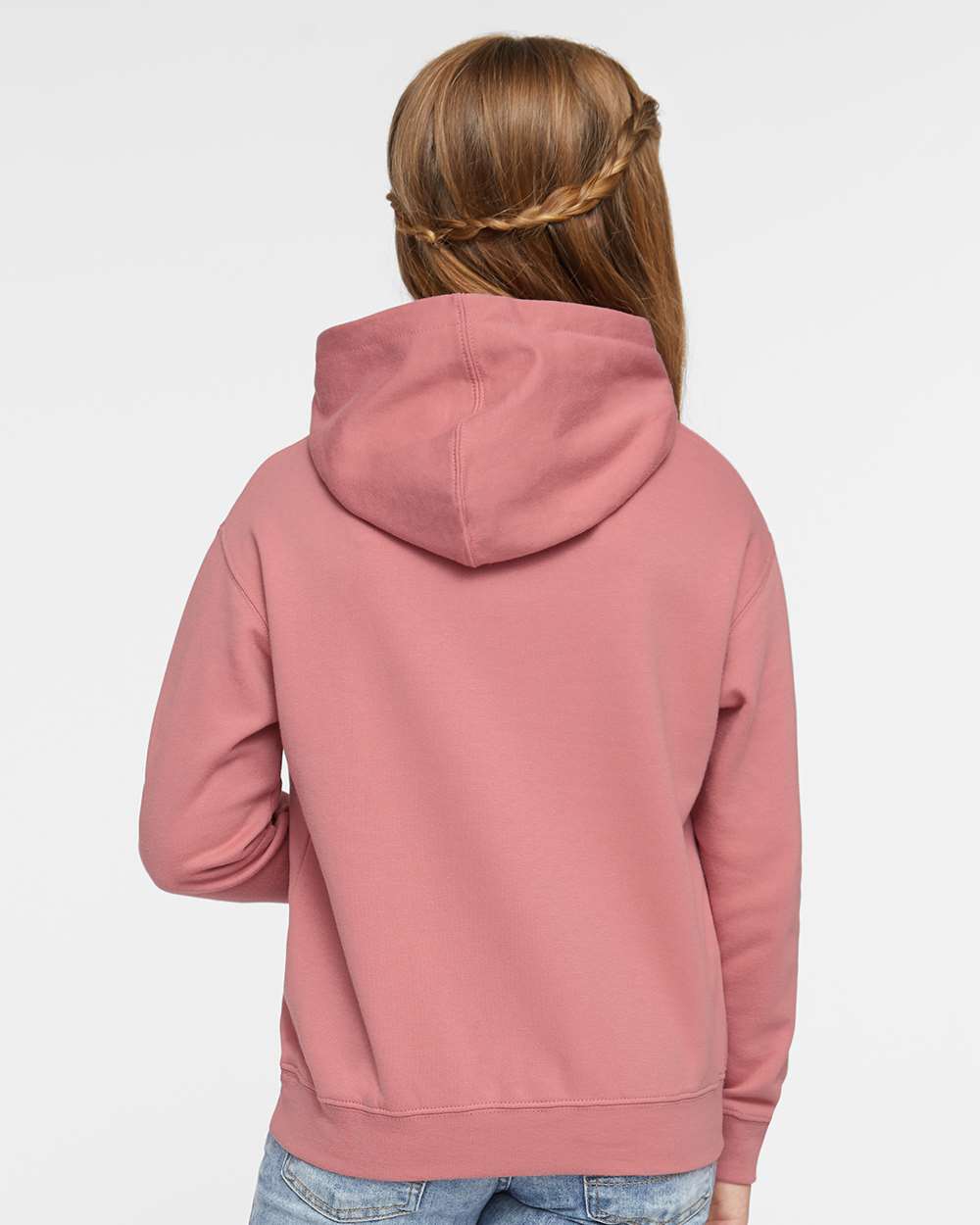 Youth Fleece Hoodie Sweatshirt - OnModelBack - B39038272 - Mauvelous