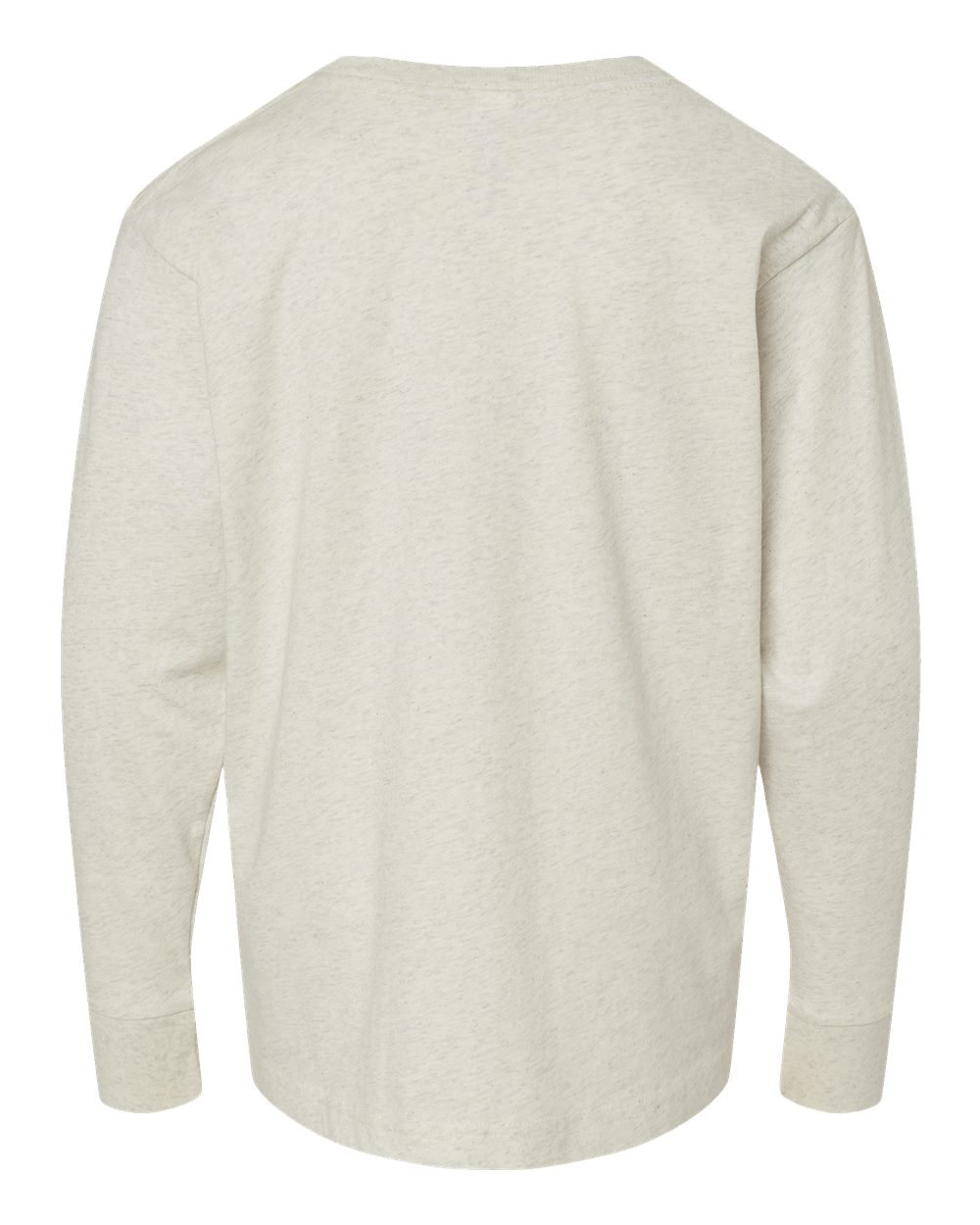 Youth Fine Jersey Long Sleeve Tee - Back - B31438242 - Natural Heather