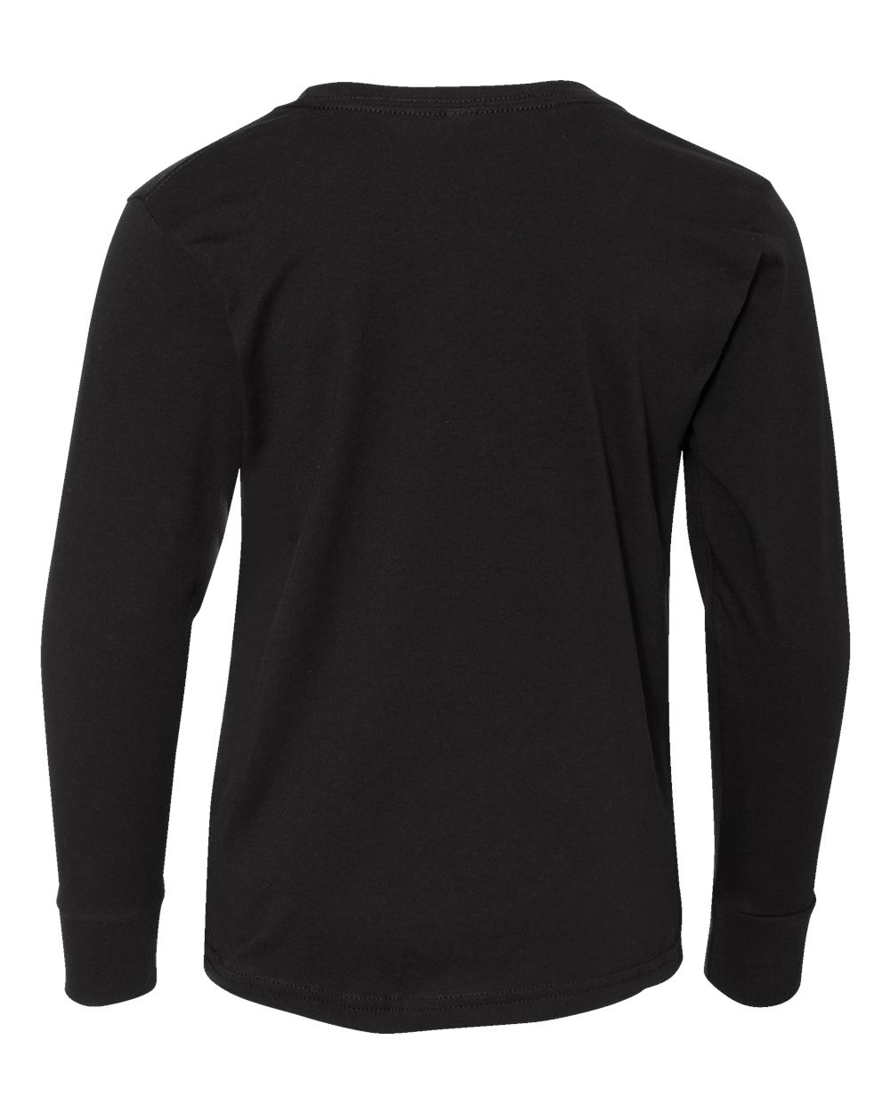 Youth Fine Jersey Long Sleeve Tee - Back - B31438502 - Black