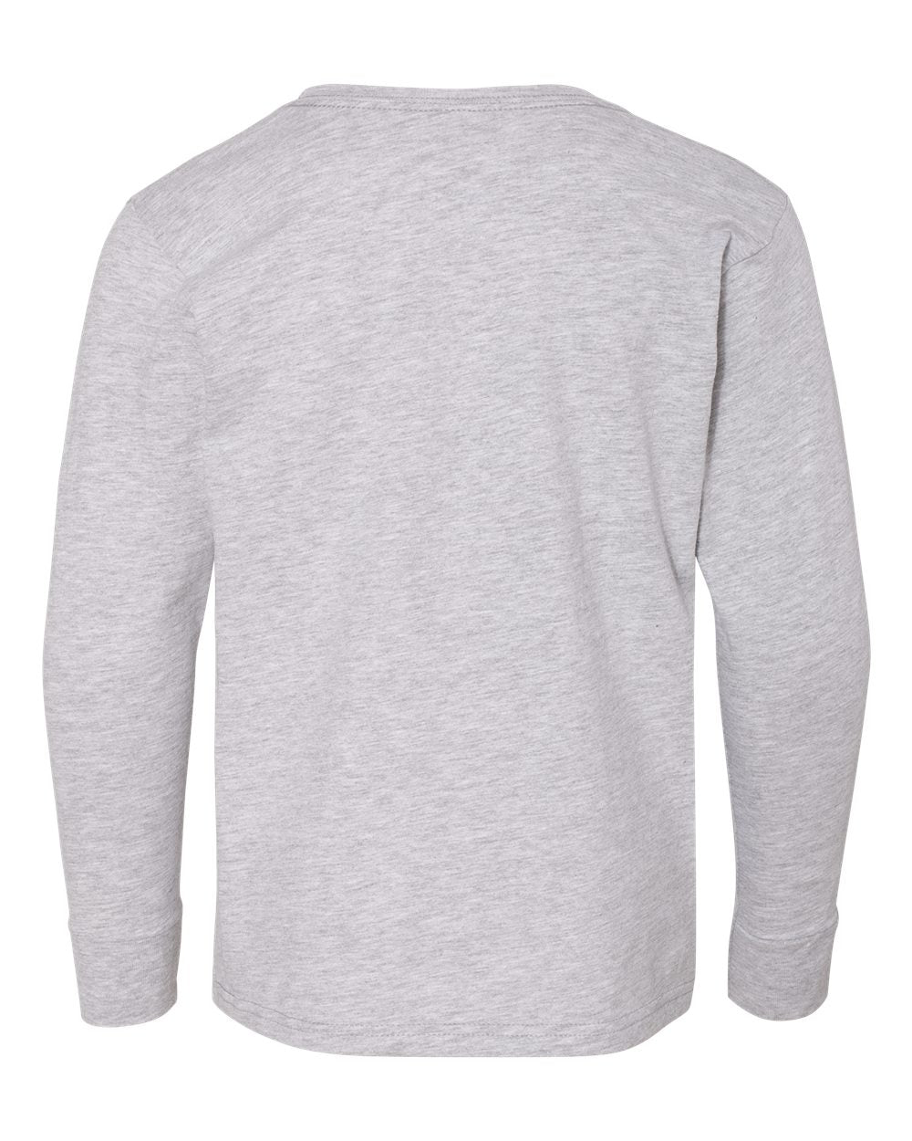 Youth Fine Jersey Long Sleeve Tee - Back - B31438582 - Heather