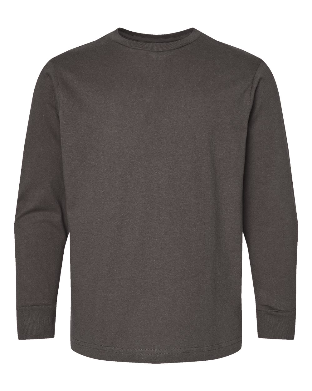 Youth Fine Jersey Long Sleeve Tee - Front - B31438092 - Charcoal