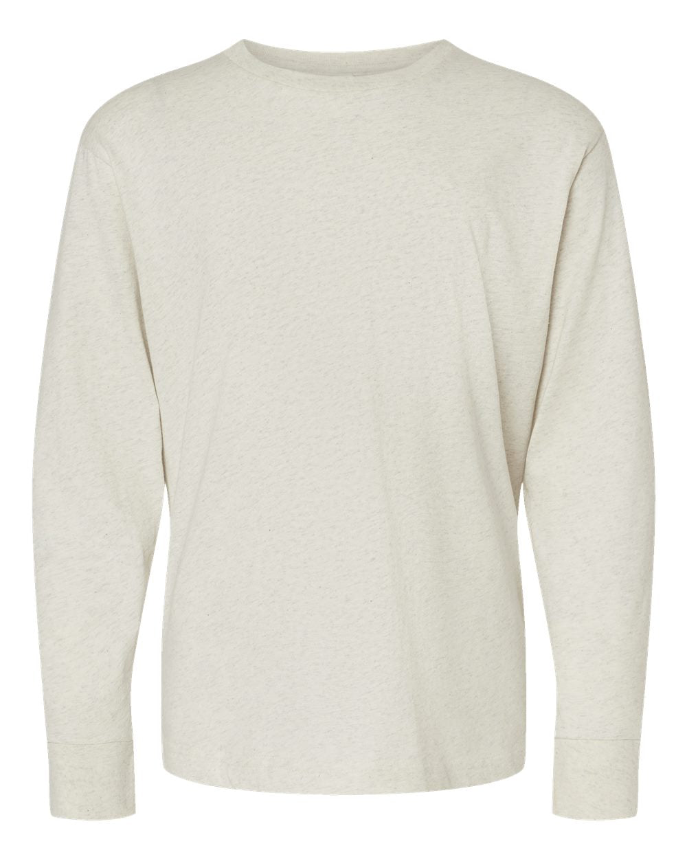 Youth Fine Jersey Long Sleeve Tee - Front - B31438242 - Natural Heather