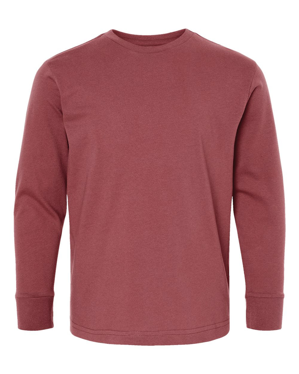 Youth Fine Jersey Long Sleeve Tee - Front - B31438532 - Rouge