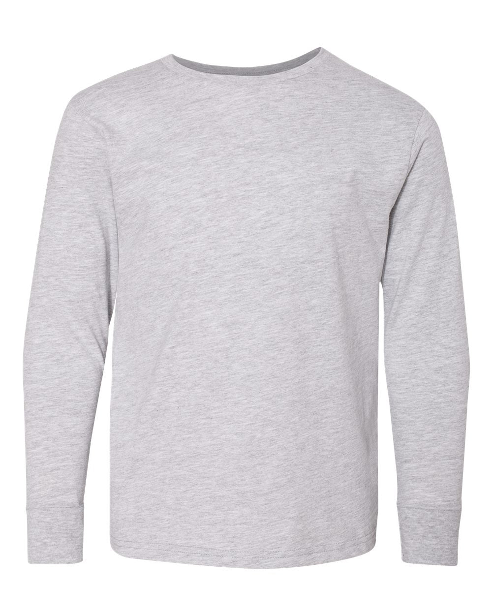 Youth Fine Jersey Long Sleeve Tee - Front - B31438582 - Heather