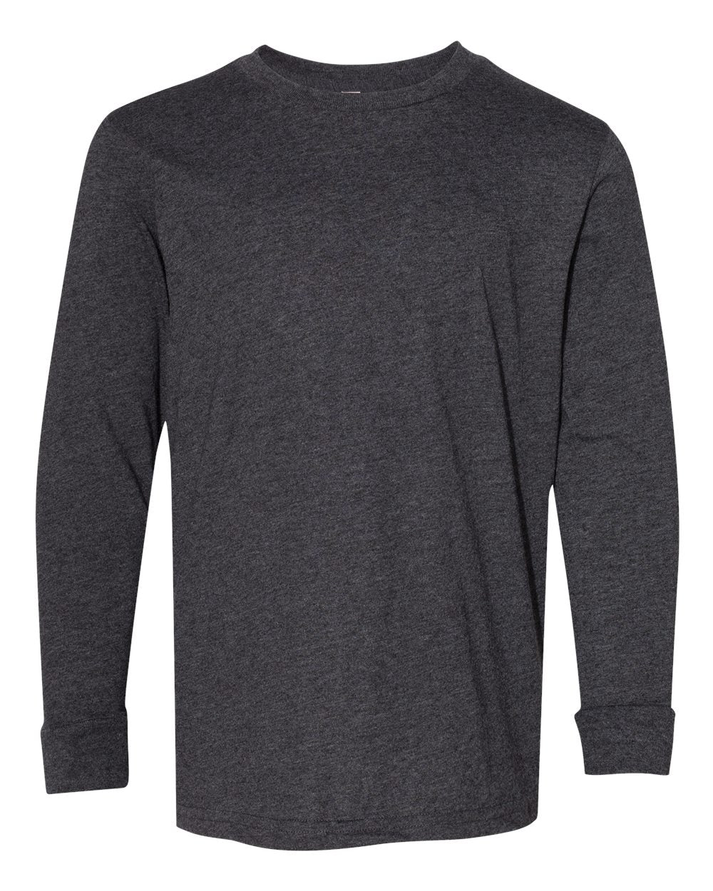 Youth Fine Jersey Long Sleeve Tee - Front - B31438592 - Vintage Smoke