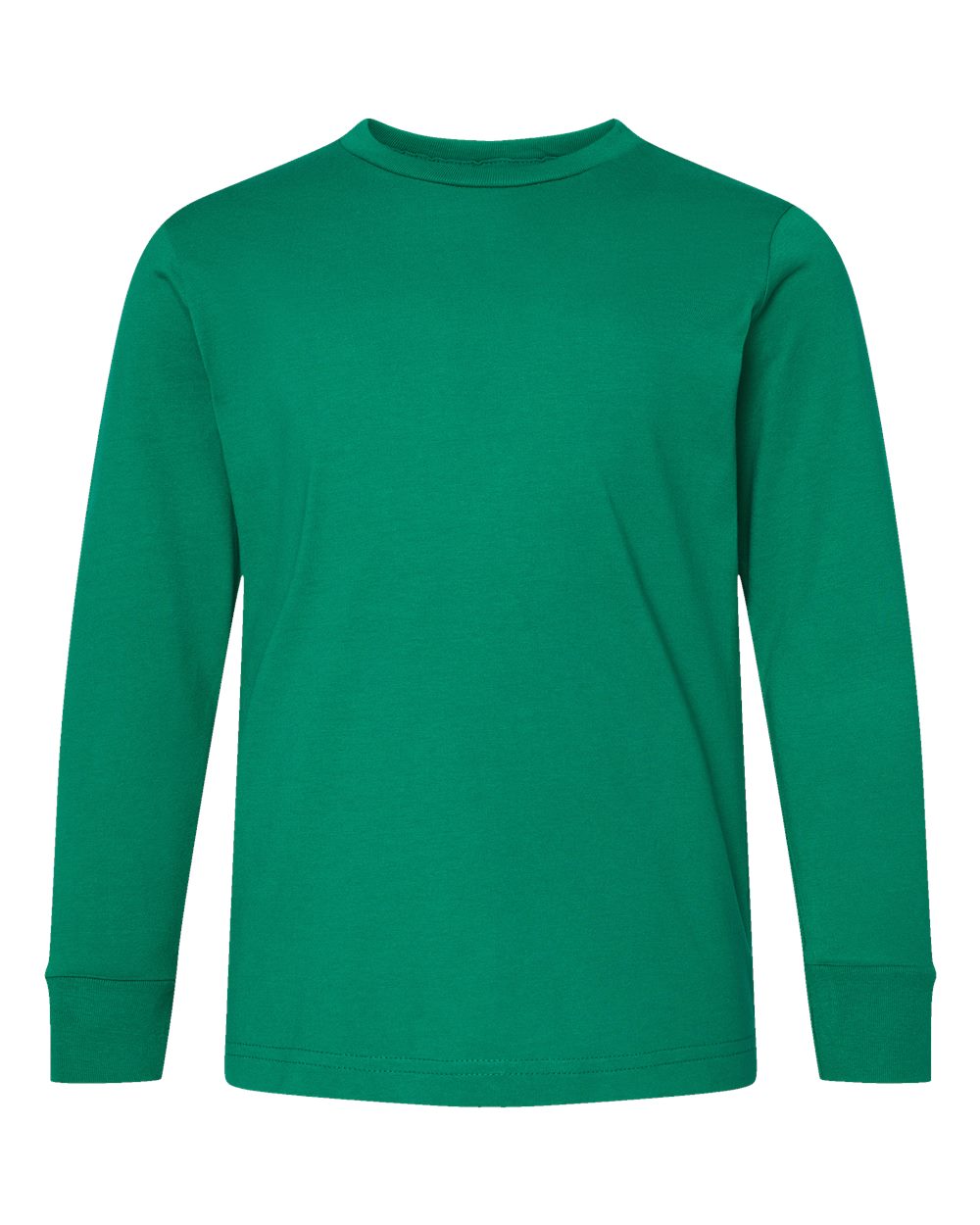Youth Fine Jersey Long Sleeve Tee - Front - B31438602 - Kelly