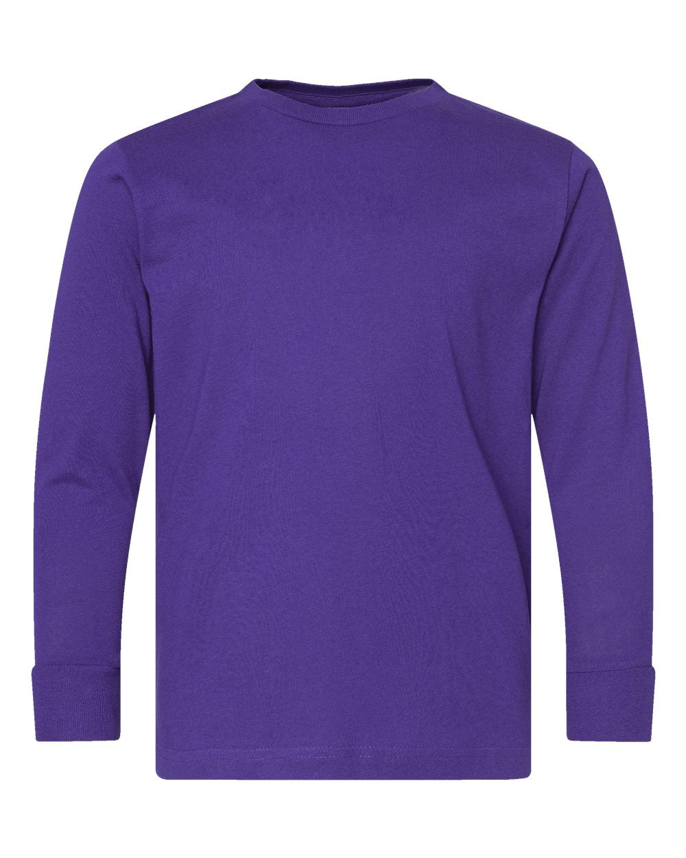 Youth Fine Jersey Long Sleeve Tee - Front - B31438672 - Purple