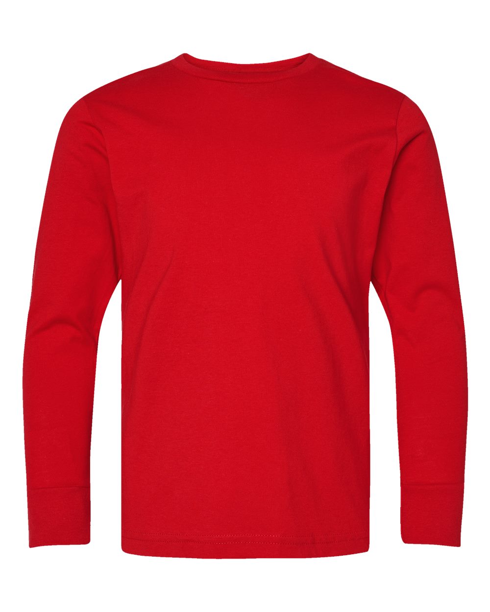 Youth Fine Jersey Long Sleeve Tee - Front - B31438702 - Red