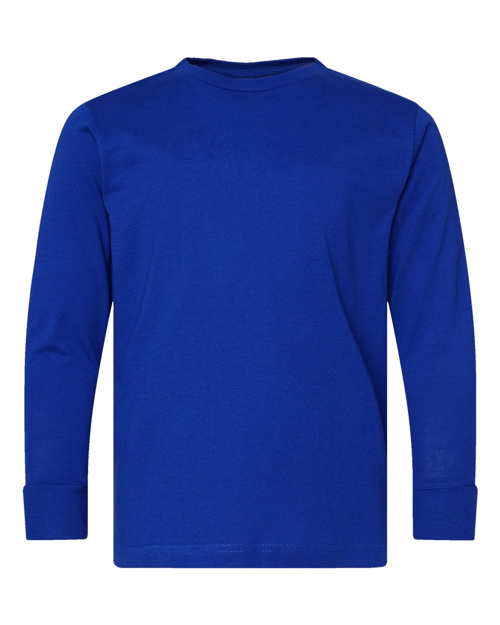 Youth Fine Jersey Long Sleeve Tee - Front - B31438752 - Royal