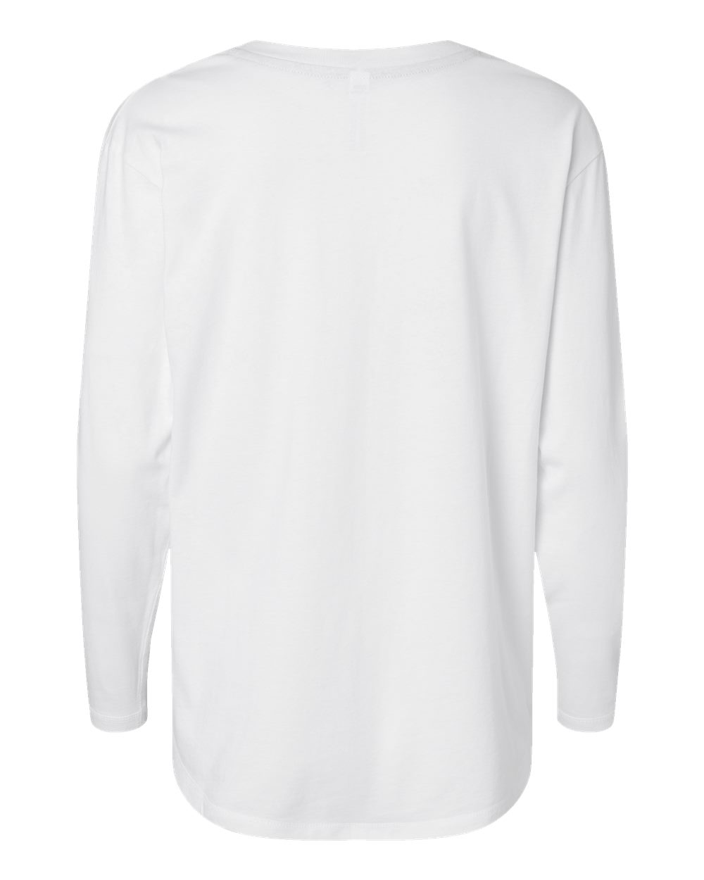 Women's Fine Jersey Long Sleeve Tee - Back - B93638082 - White