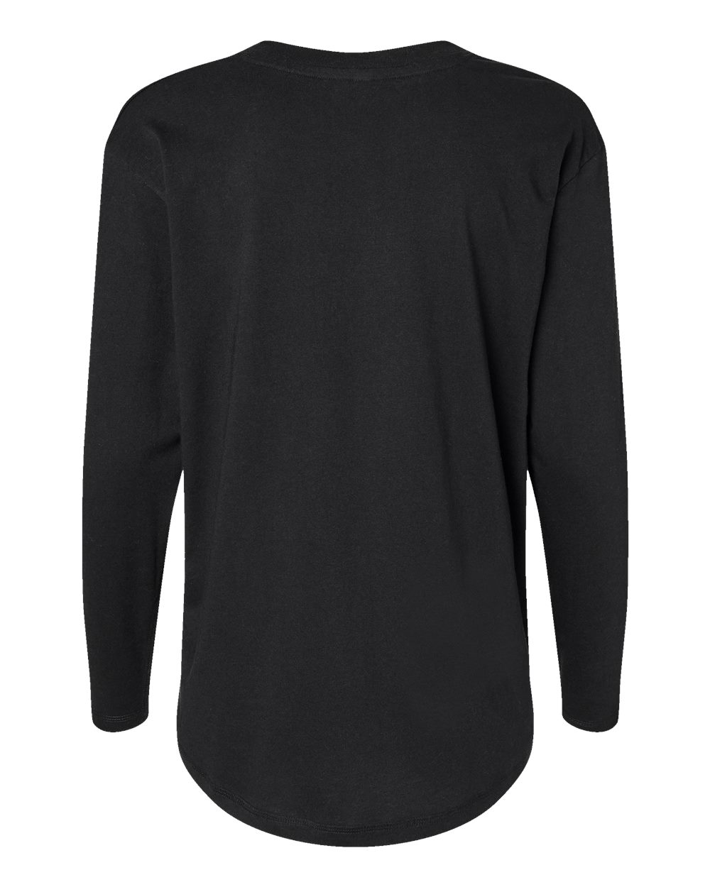 Women's Fine Jersey Long Sleeve Tee - Back - B93638502 - Black