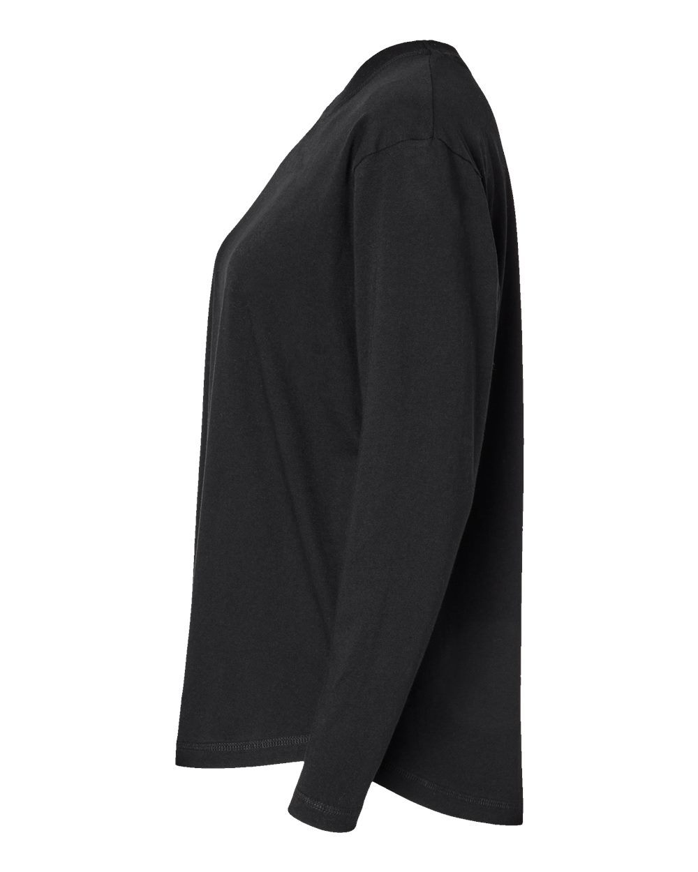 Women's Fine Jersey Long Sleeve Tee - DirectSide - B93638502 - Black