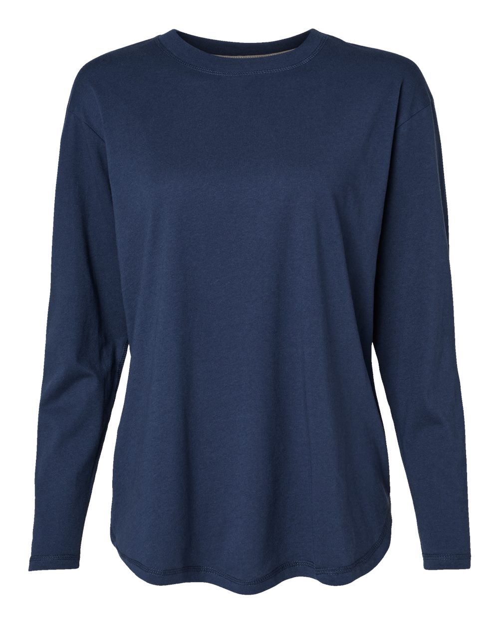 Women's Fine Jersey Long Sleeve Tee - Front - B93638652 - Denim