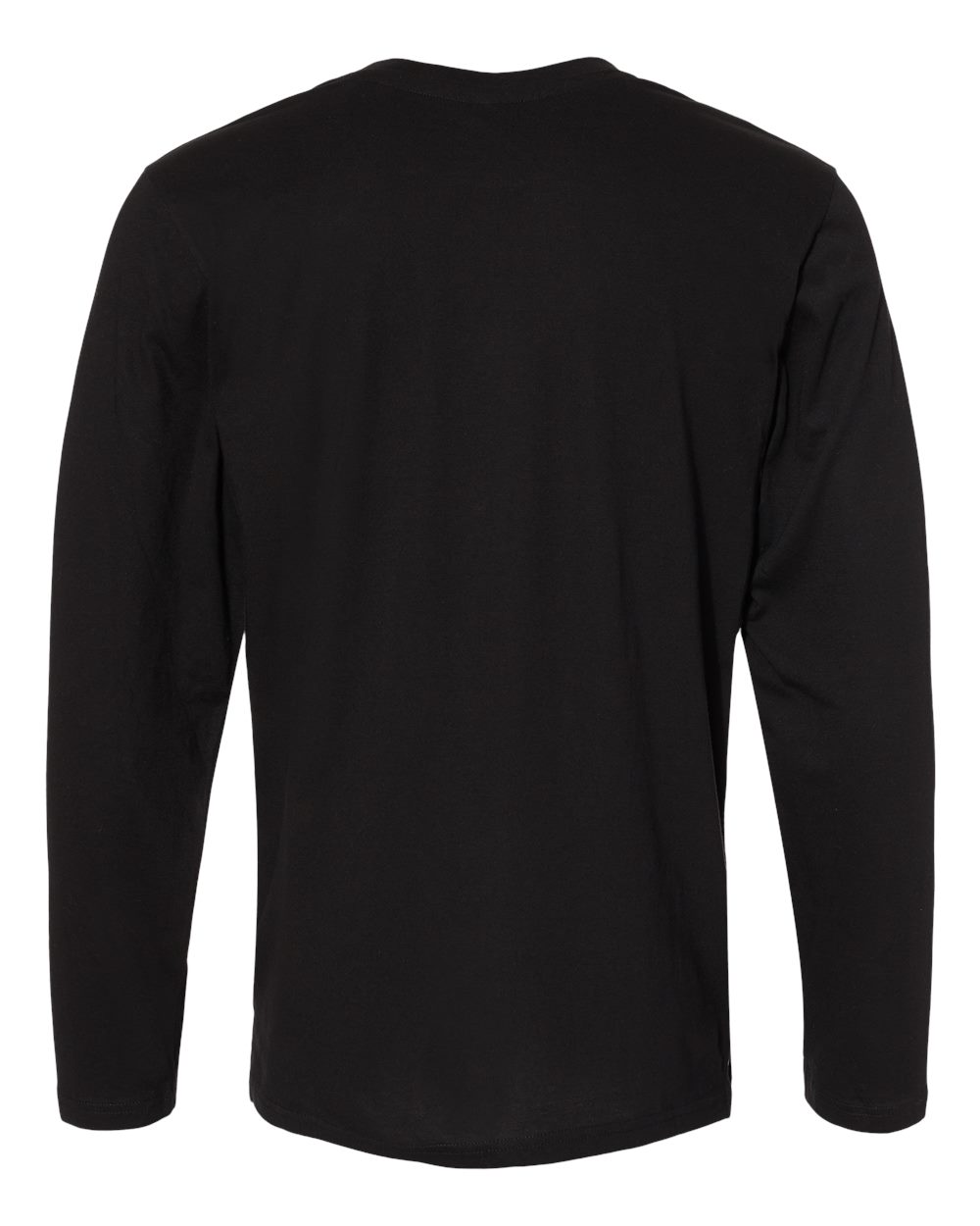 Men's Fine Jersey Long Sleeve Tee - Back - B96338143 - Black