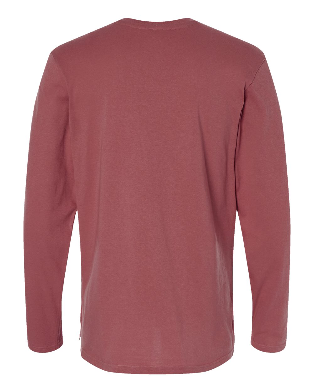 Men's Fine Jersey Long Sleeve Tee - Back - B96338543 - Rouge