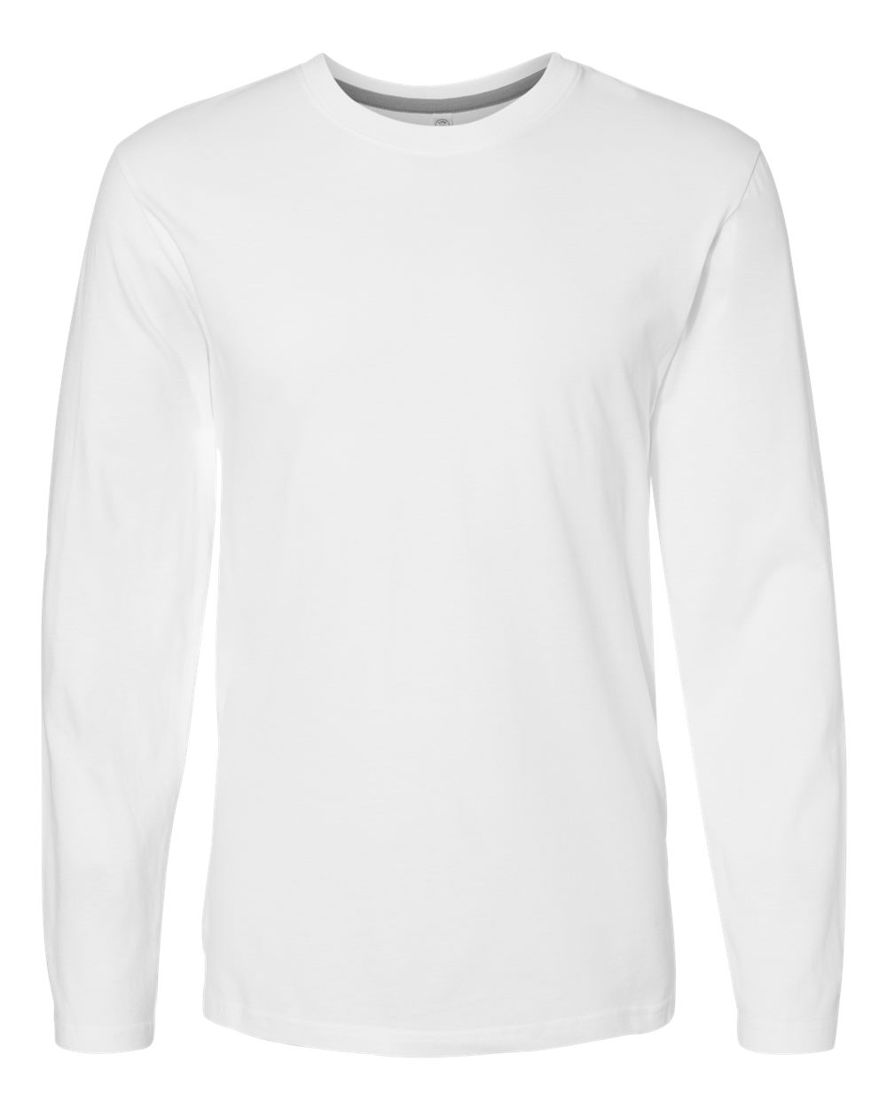 Men's Fine Jersey Long Sleeve Tee - Front - B96338013 - White