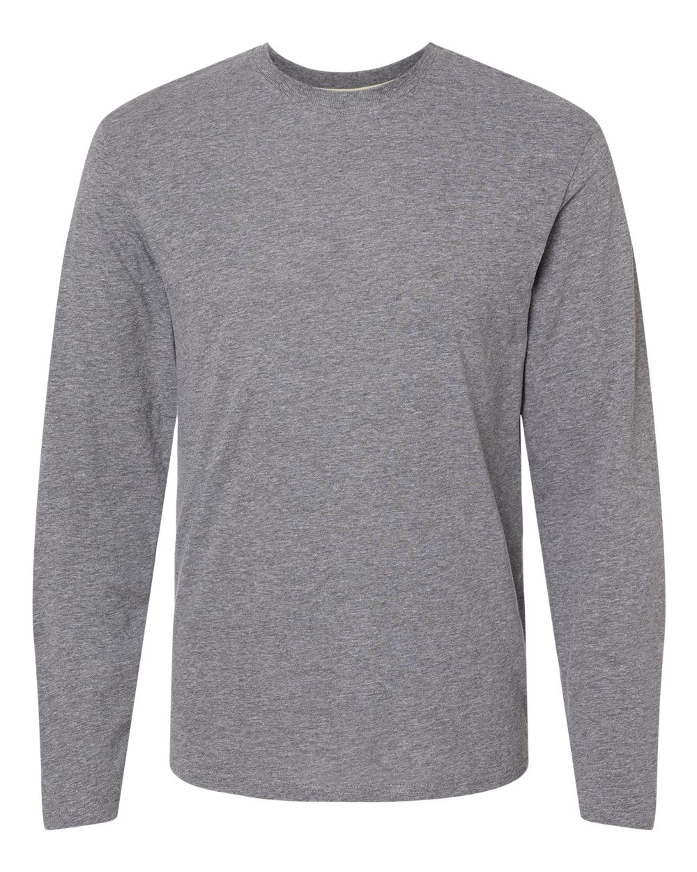 Men's Fine Jersey Long Sleeve Tee - Front - B96338093 - Granite Heather