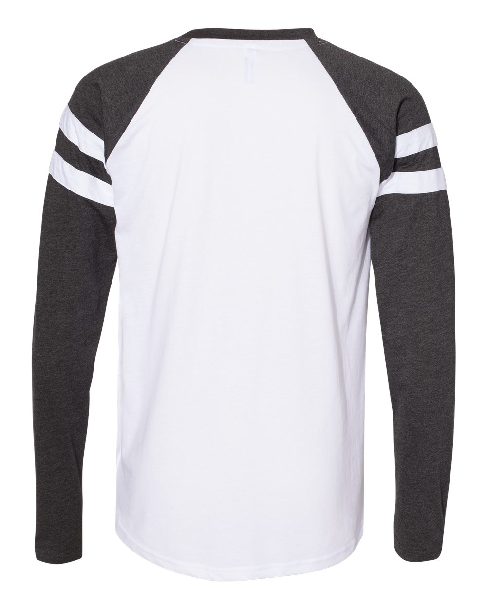 Unisex Fine Jersey Mash Up Long Sleeve Tee - Back - B96538002 - Blended White/ Vintage Smoke