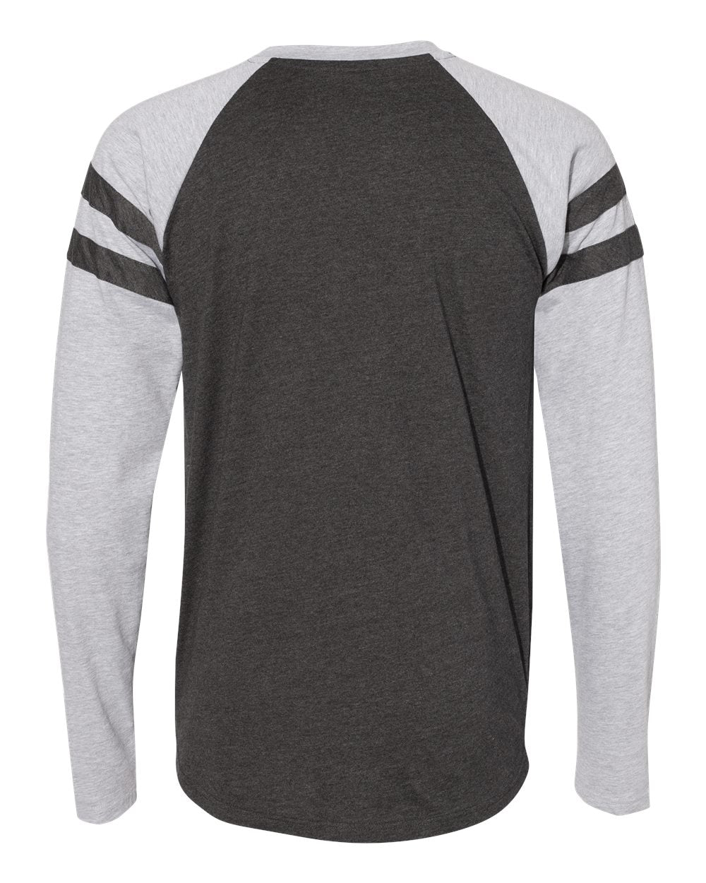 Unisex Fine Jersey Mash Up Long Sleeve Tee - Back - B96538562 - Vintage Smoke/ Vintage Heather