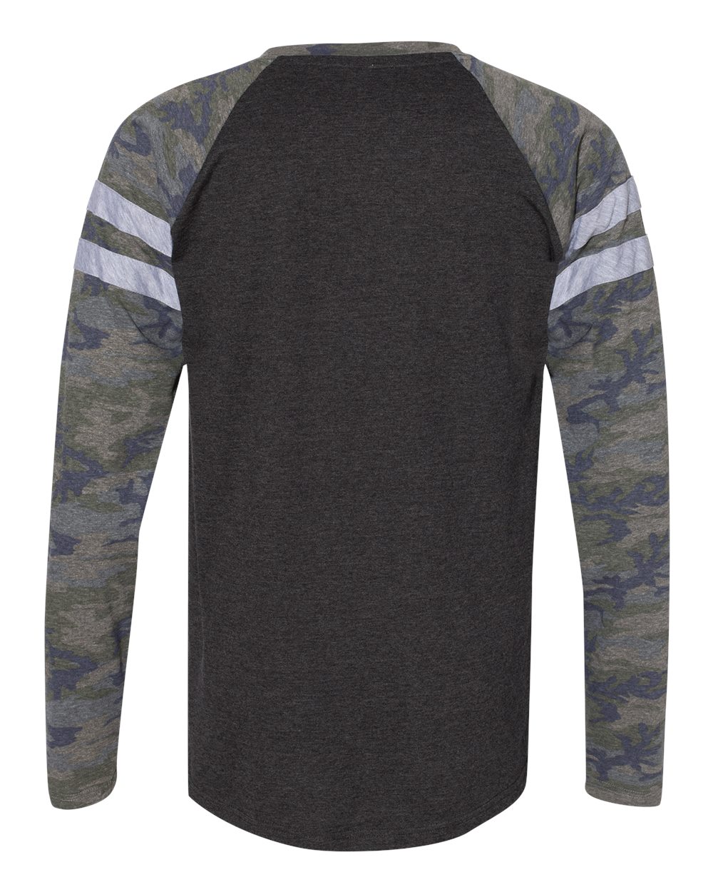 Unisex Fine Jersey Mash Up Long Sleeve Tee - Back - B96538572 - Vintage Smoke/ Vintage Camo
