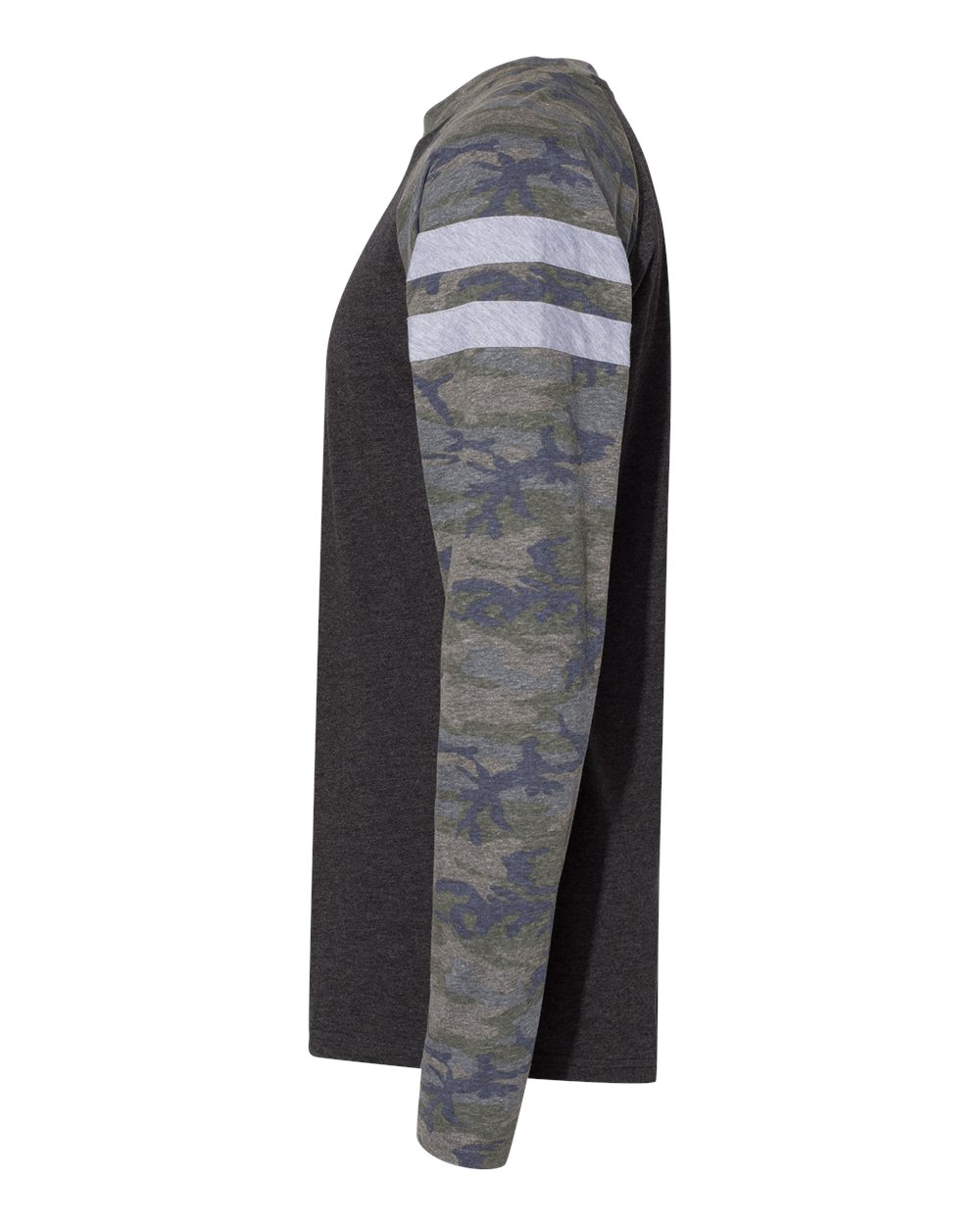 Unisex Fine Jersey Mash Up Long Sleeve Tee - DirectSide - B96538572 - Vintage Smoke/ Vintage Camo