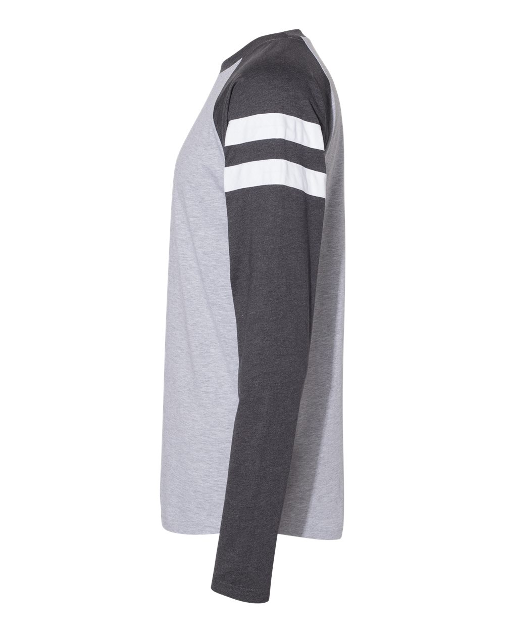 Unisex Fine Jersey Mash Up Long Sleeve Tee - DirectSide - B96538582 - Vintage Heather/ Vintage Navy