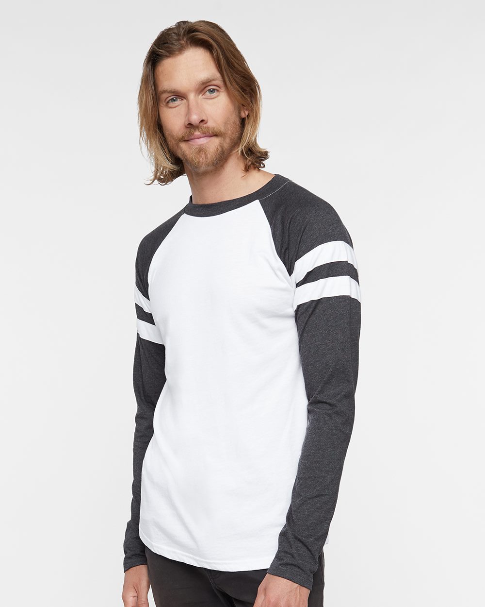 Unisex Fine Jersey Mash Up Long Sleeve Tee - styleImage