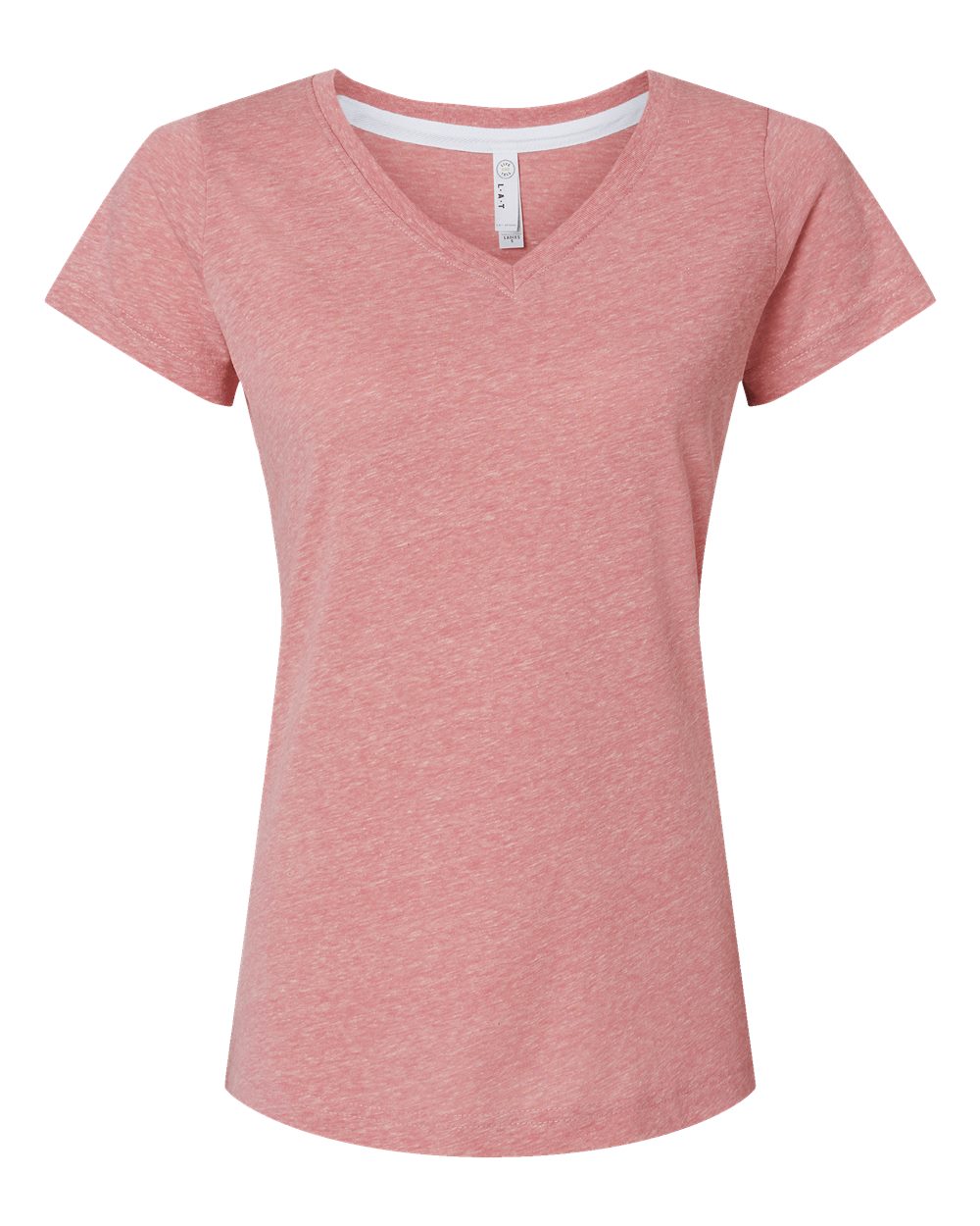 Women's Harborside Mélange V-Neck Tee - Front - B01838303 - Mauvelous Melange