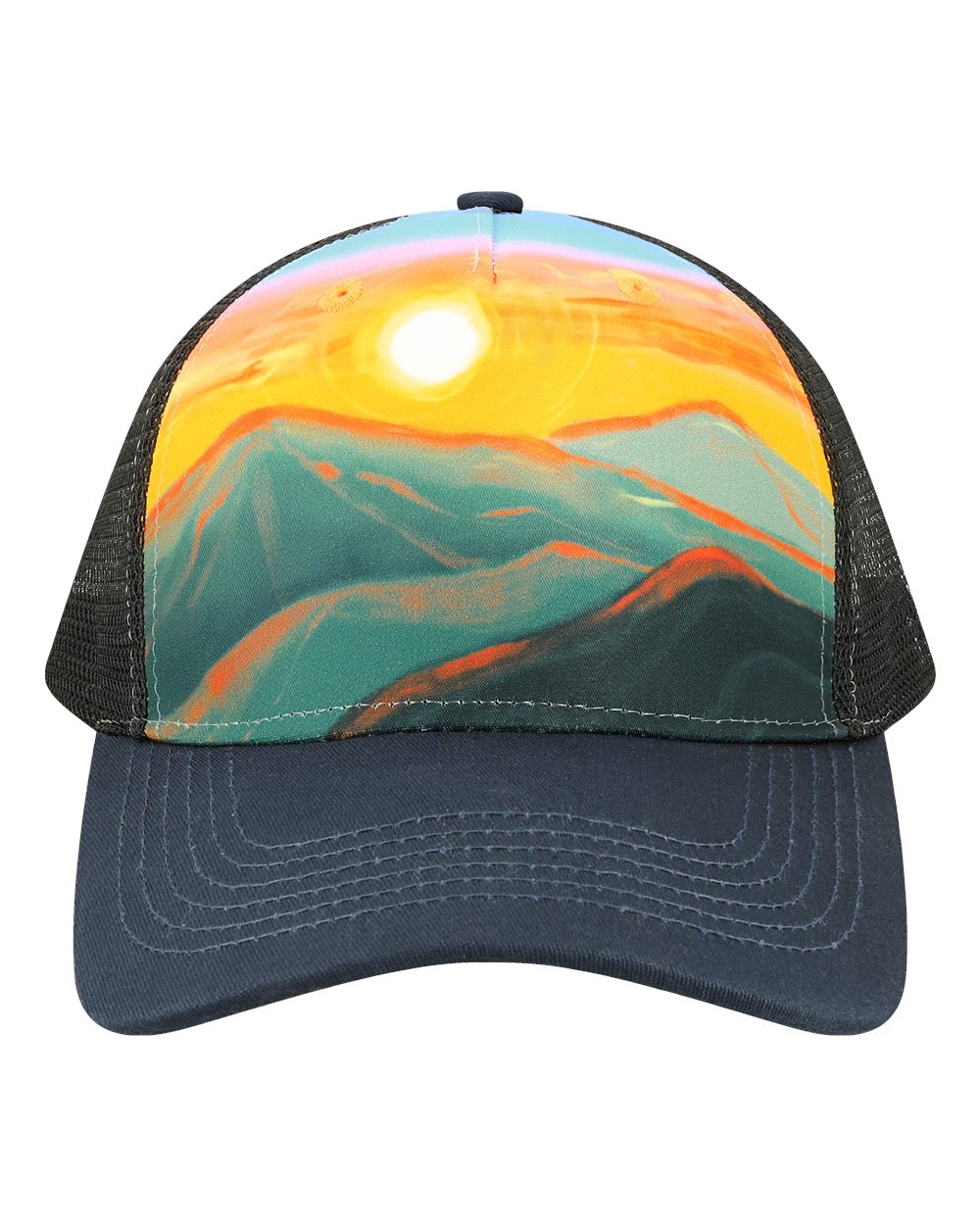 Trucker Cap - Front - B35895170 - Sunset Hills/ Teal