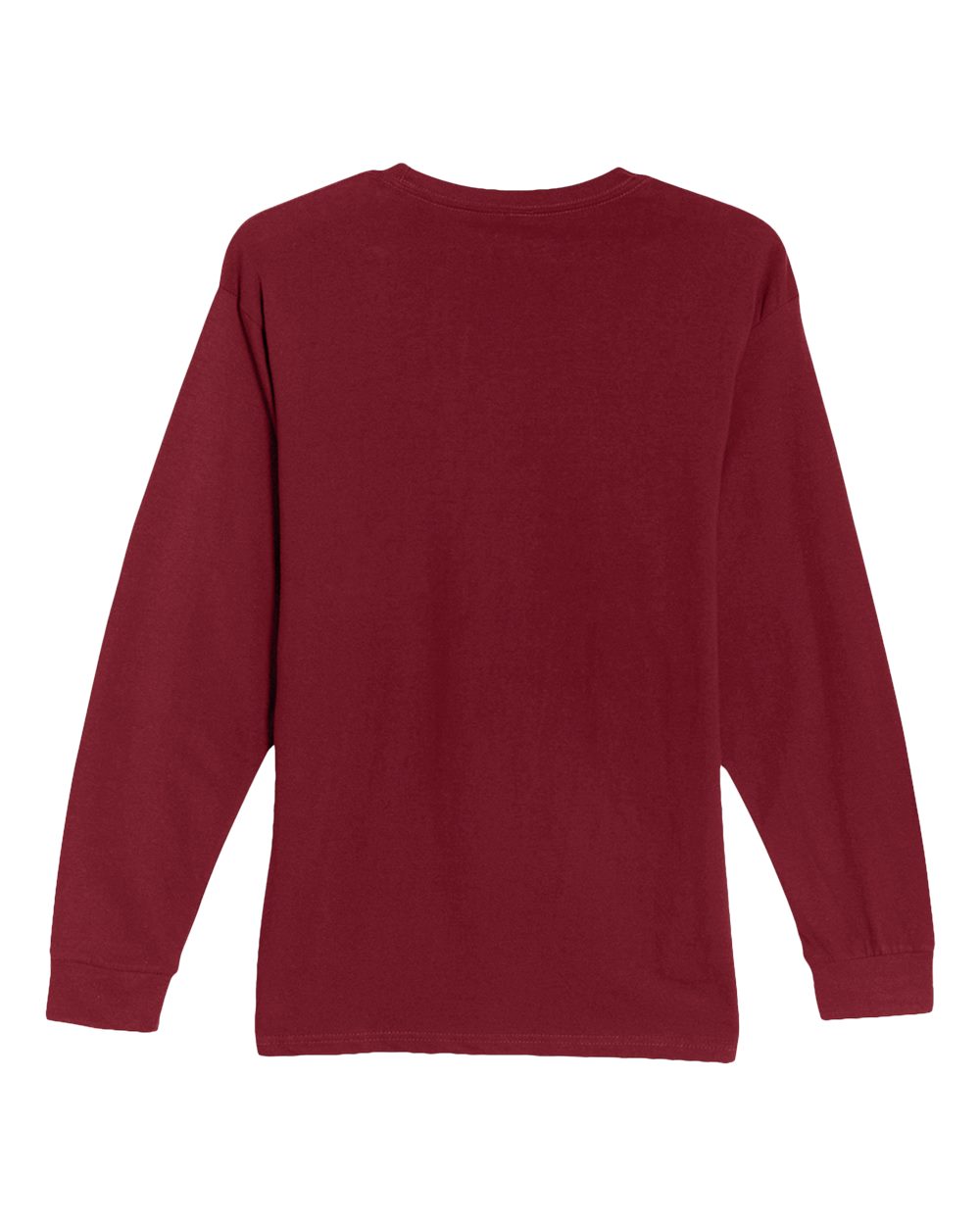 Heavyweight Long Sleeve T-Shirt - Back - B493C9532 - Burgundy