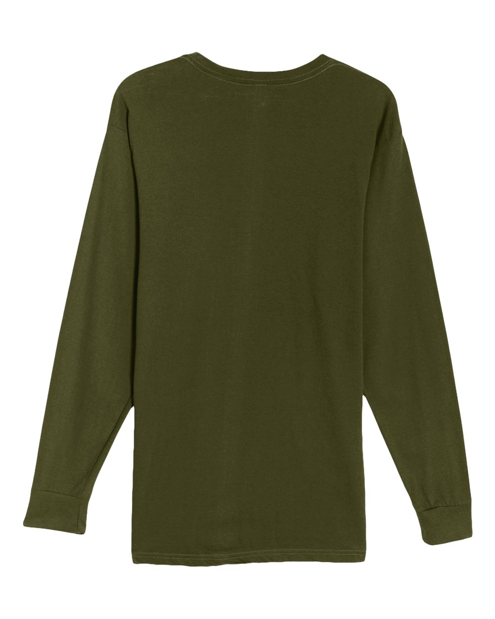 Heavyweight Long Sleeve T-Shirt - Back - B493C9542 - Army Green