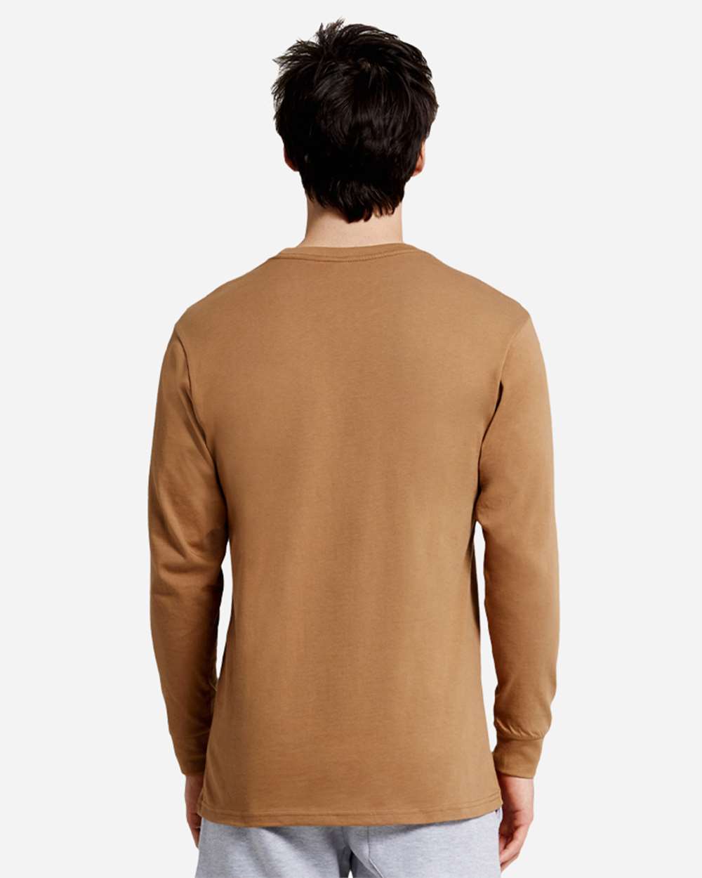Heavyweight Long Sleeve T-Shirt - OnModelBack - B493C9052 - Toasted Coconut