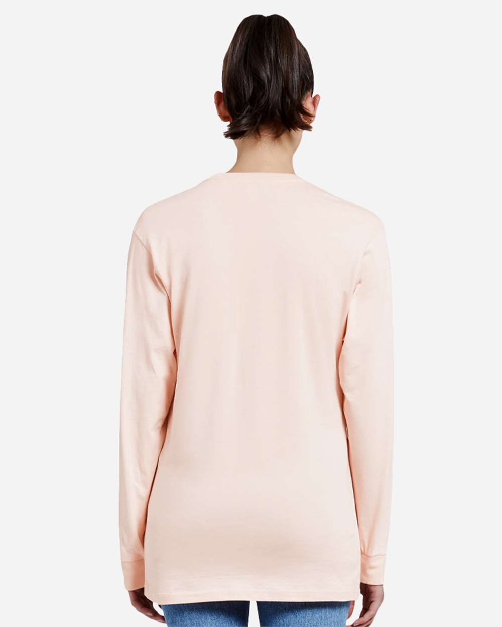 Heavyweight Long Sleeve T-Shirt - OnModelBack - B493C9302 - Pale Pink