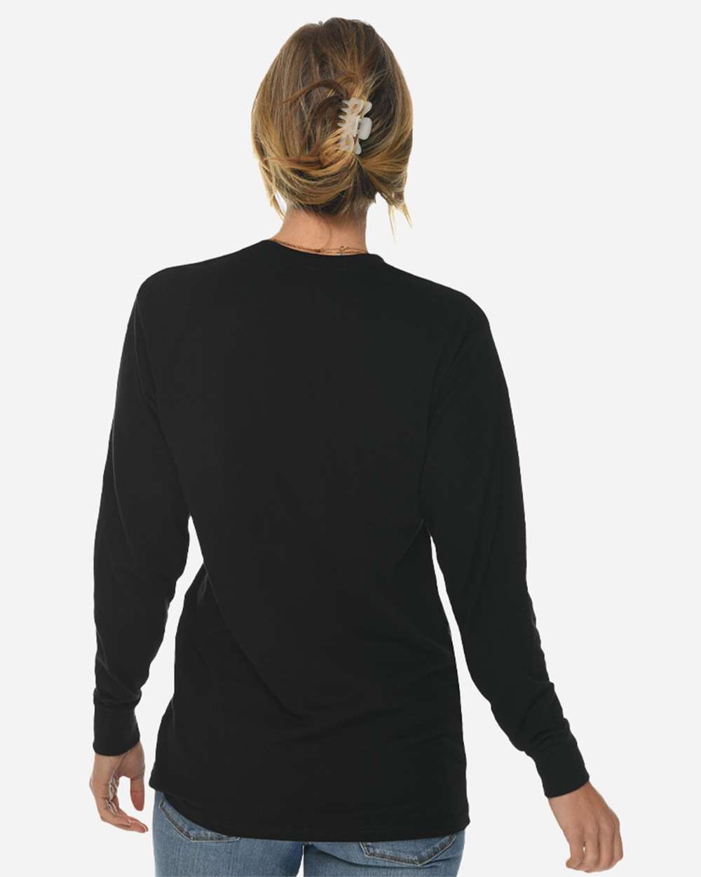 Heavyweight Long Sleeve T-Shirt - OnModelBack - B493C9502 - Black