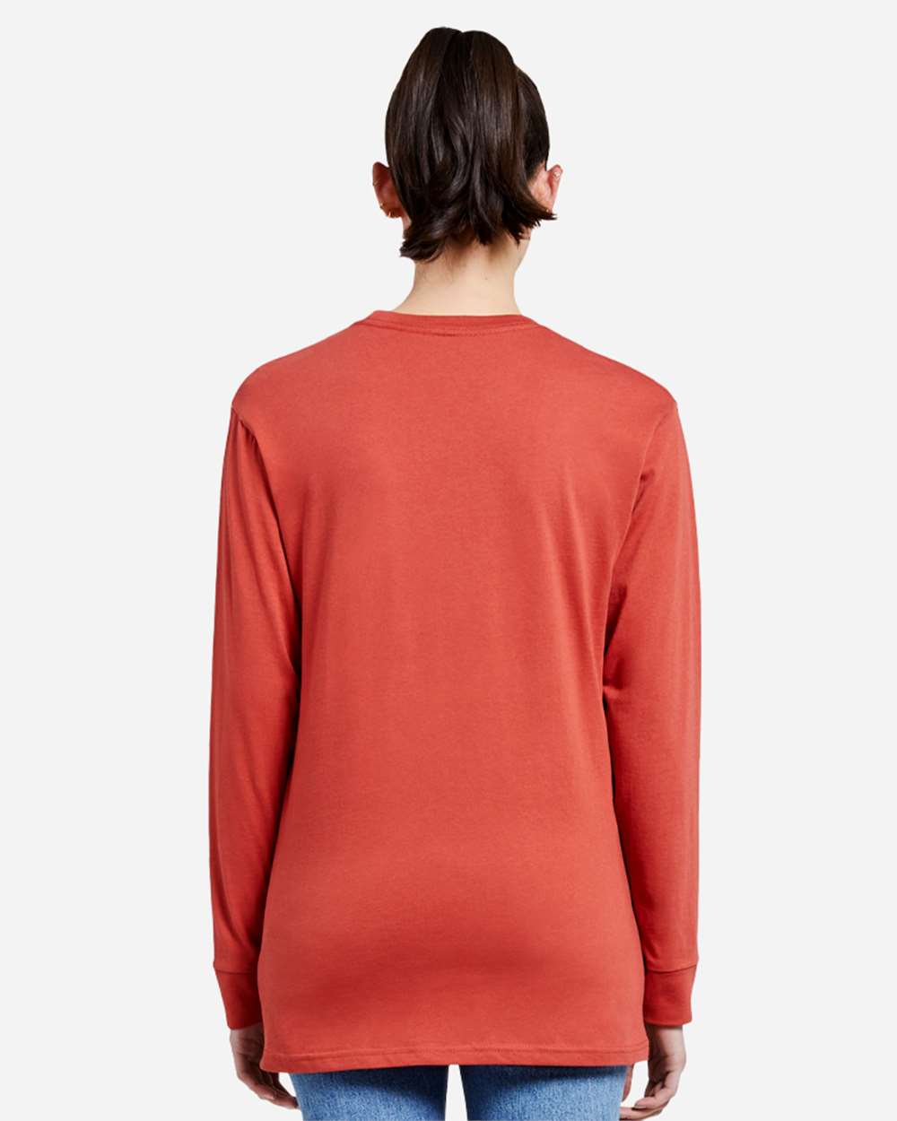 Heavyweight Long Sleeve T-Shirt - OnModelBack - B493C9663 - Paprika