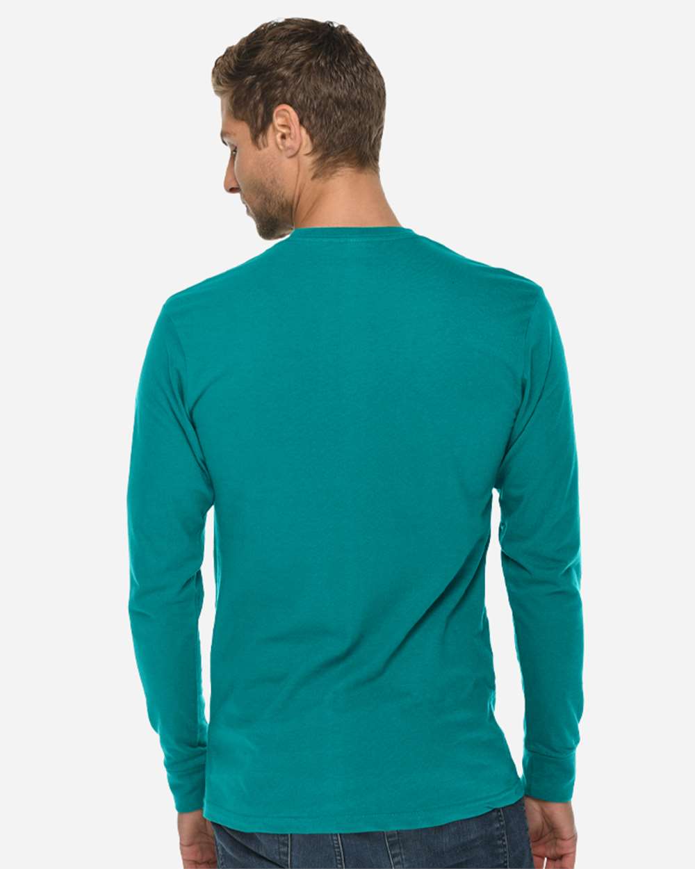 Heavyweight Long Sleeve T-Shirt - OnModelBack - B493C9723 - Teal