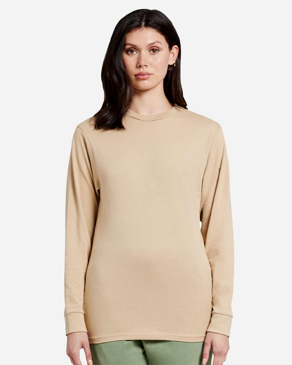 Heavyweight Long Sleeve T-Shirt - OnModelFront - B493C9102 - Mushroom