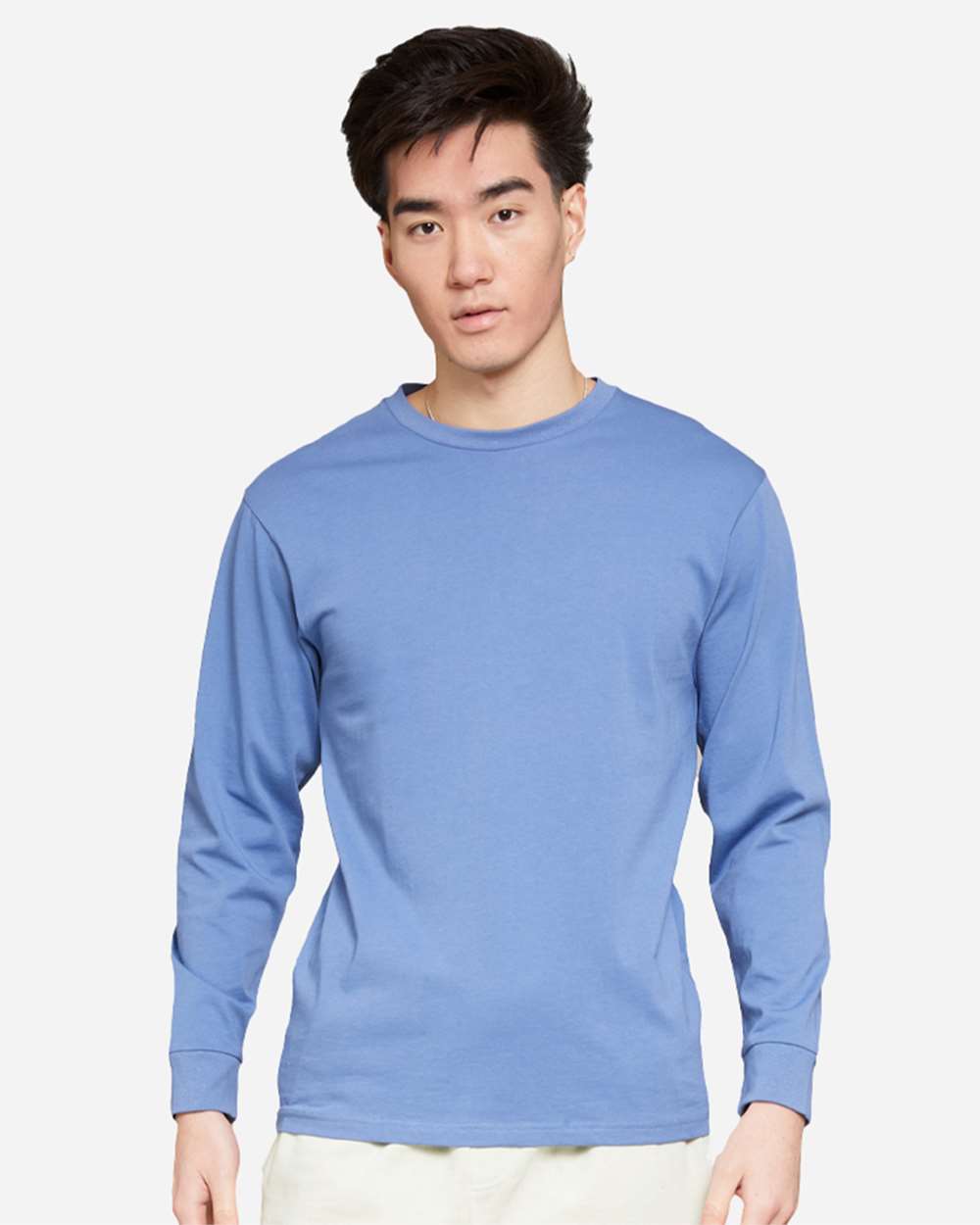 Heavyweight Long Sleeve T-Shirt - OnModelFront - B493C9252 - Colony Blue