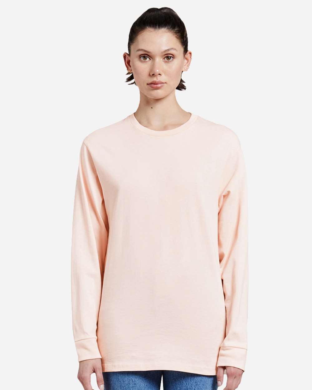 Heavyweight Long Sleeve T-Shirt - OnModelFront - B493C9302 - Pale Pink